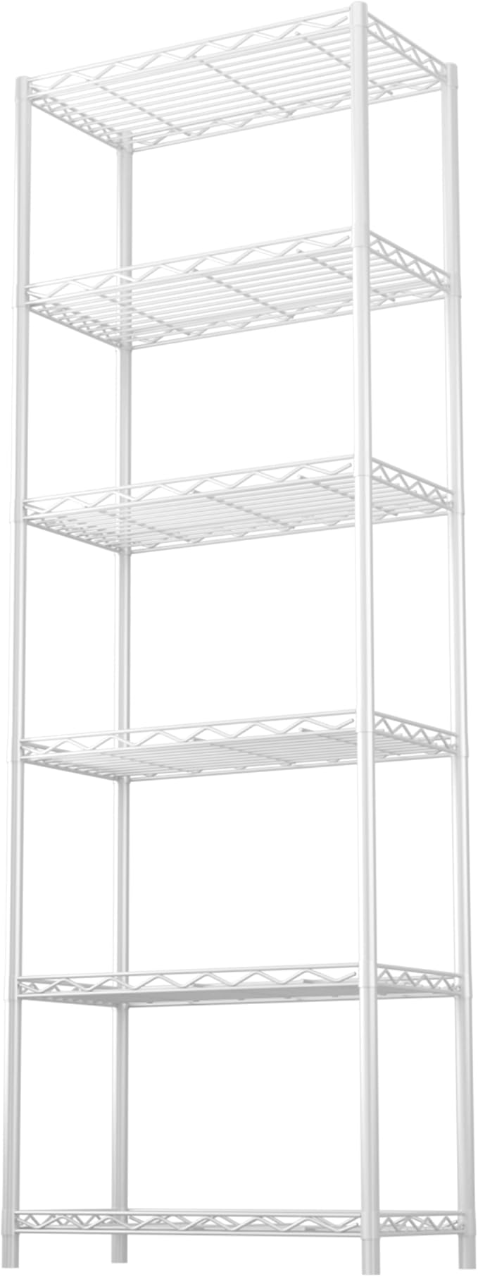 HOMEFORT 6-Tier Wire Shelving, 6 Shelves Unit Metal Storage Rack, Durable Organizer, Perfect for Pantry Closet Kitchen Laundry Organization (White)