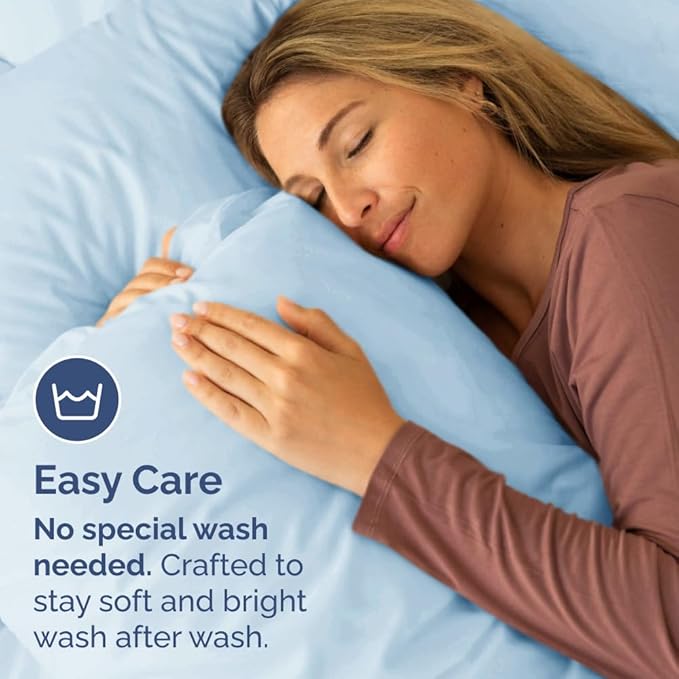 Queen Pillow Cases Set of 2 - Ultra Soft Hotel Quality Pillowcase Covers - Comfy, Cozy & Wrinkle Free - Shrinkage, Stain & Fade Resistant - Machine Washable Pillow Protectors - 2 Piece Set - Sky Blue