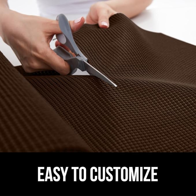 GORILLA GRIP powerGRIP Drawer Shelf and Cabinet Liner, Thick Strong Hold, Non-Adhesive Liners Protect Kitchen Cabinets and Cupboard, Bathroom Drawers, Easy Install, Breathable Mat, 20" x30', Chocolate