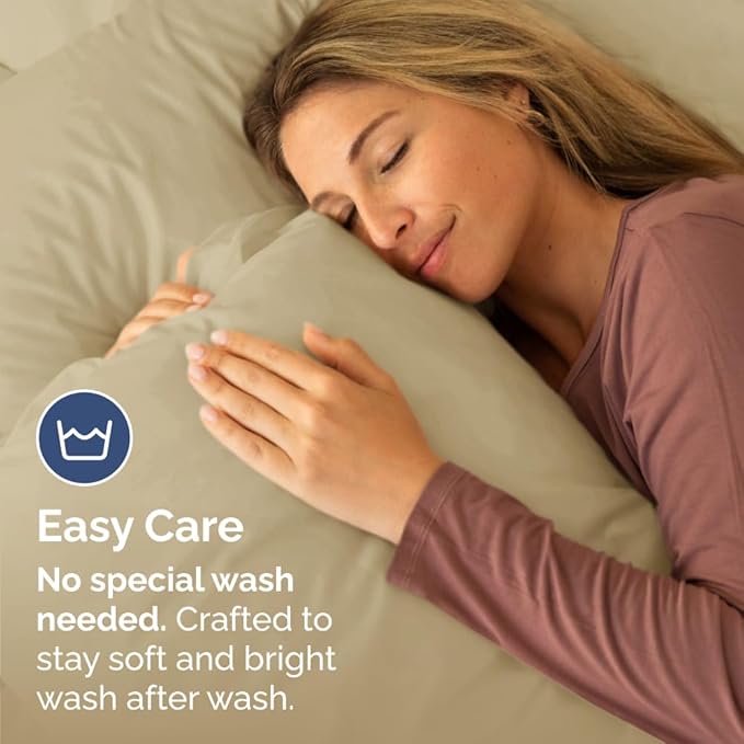 New Pillow Cases, King Standard, Beige