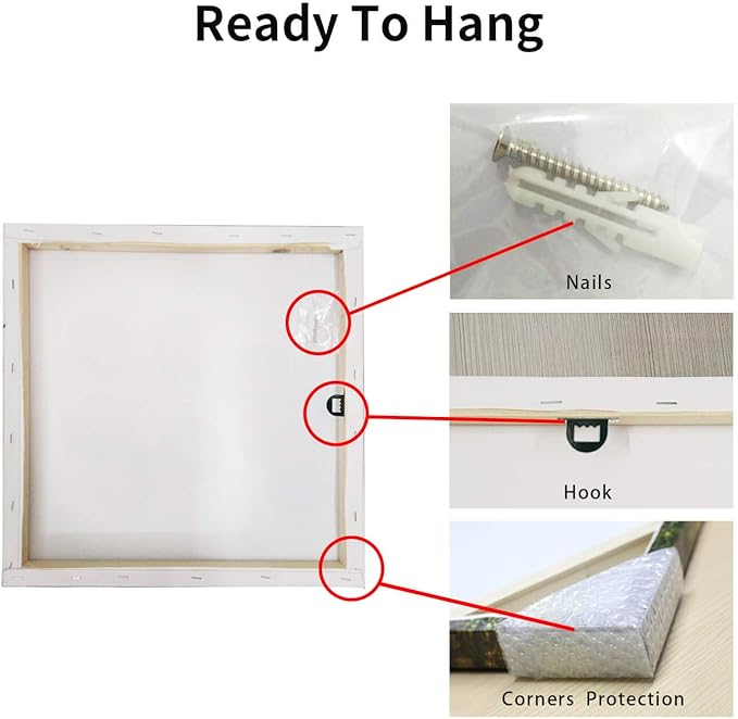 Beach Picture Coastal Wall Art: Surfboard & Pink Car Painting Ocean Wall Art on Canvas for Bedroom (16” x 16” x 2 Panels)