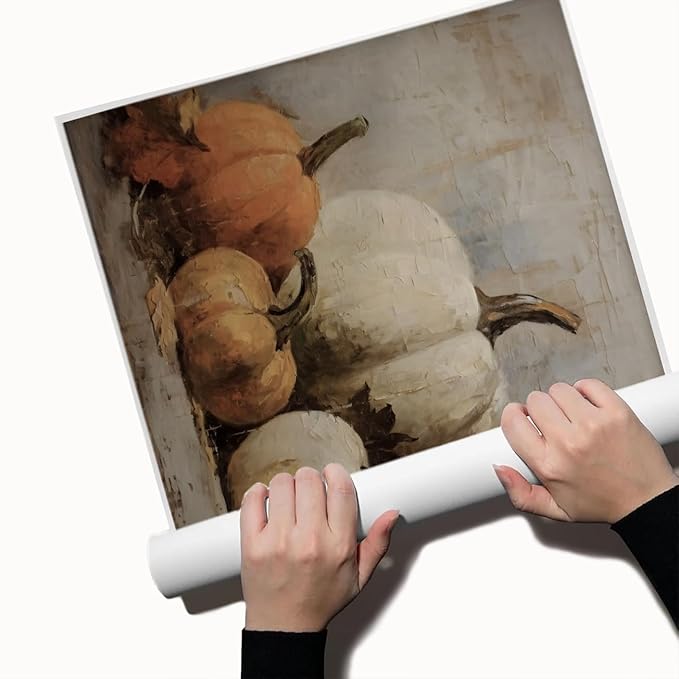 Fall Wall Decor Pumpkin Still Life Canvas Paint posters Rustic Fall Art Vintage Autumn Wall Print Halloween Autumn Decor Thanksgiving 11x14 Unframed