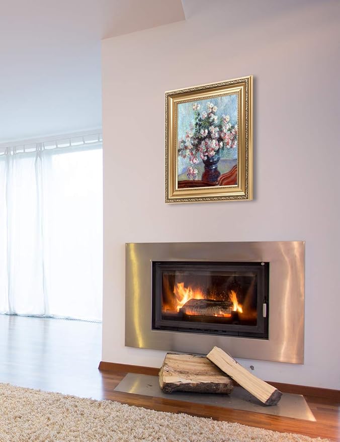 DECORARTS - Chrysanthemums Claude Monet Art Reproduction. Giclee Print& Museum Quality Framed Art for Wall Decor. Framed size: 26x22