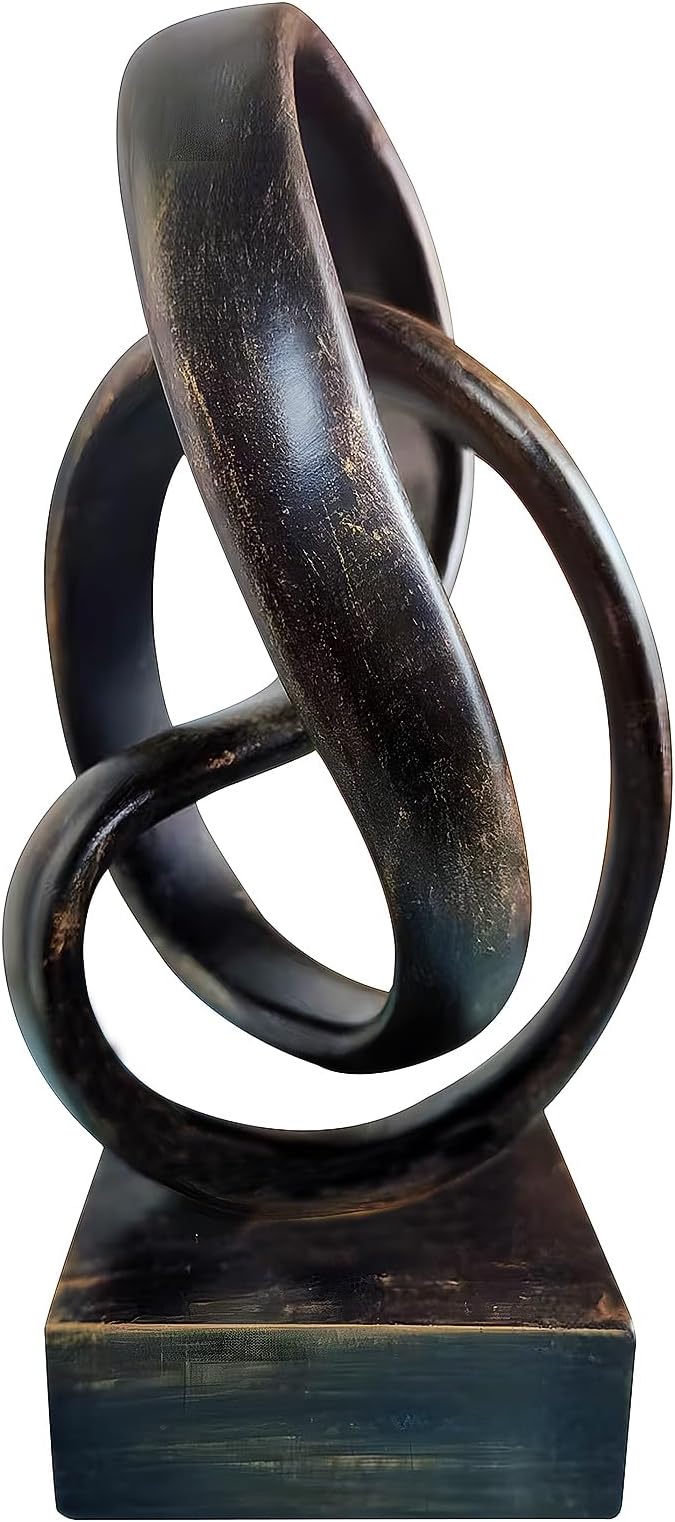 aboxoo Modern Abstract Mobius Band Statue Knot Sculptures Home Decor, Abstract Statues,Coffee Table Decor for Living Room,Office Desk Figurines and Kitchen Decorations(Bronze)