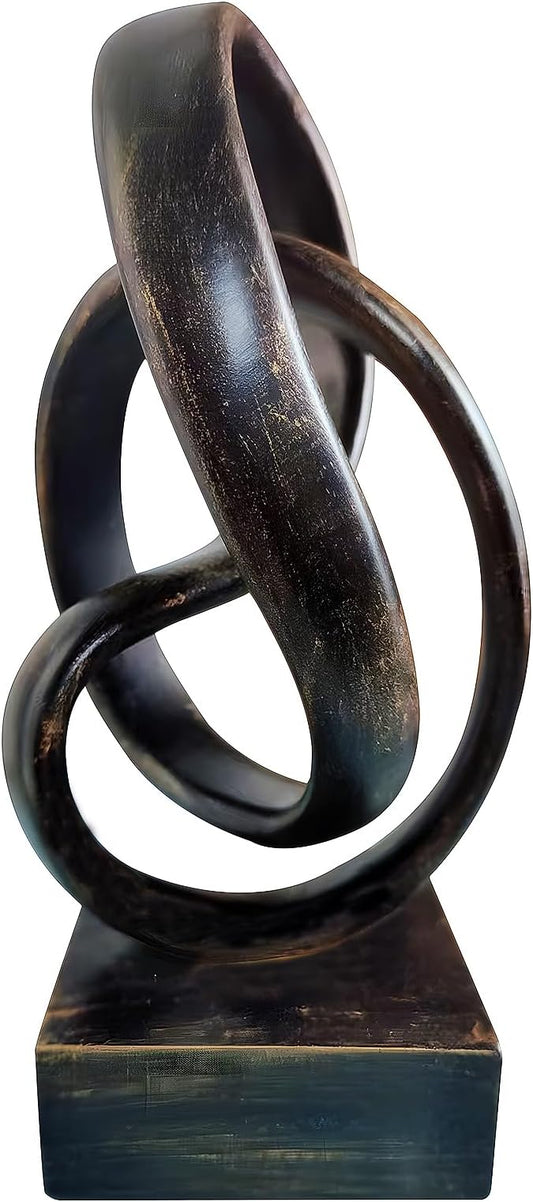 aboxoo Modern Abstract Mobius Band Statue Knot Sculptures Home Decor, Abstract Statues,Coffee Table Decor for Living Room,Office Desk Figurines and Kitchen Decorations(Bronze)