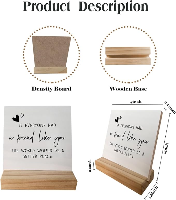 Friendship Gifts for Women Friends,Unique Friend Gifts, Sentimental Gifts for Friend, Bestie BFF Gifts,If Everyone Had a Friend Like You Wood Plaque Sign