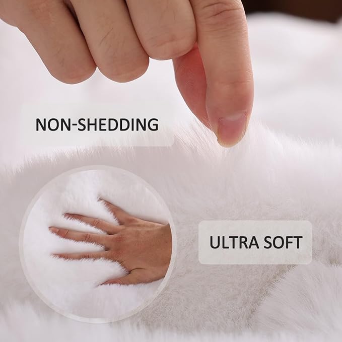 Faux Fur Throw Blanket White Fluffy Bubble Fuzzy Throw Blanket 60x80 for Bedroom Sofa Couch Soft Cozy Furry Thick