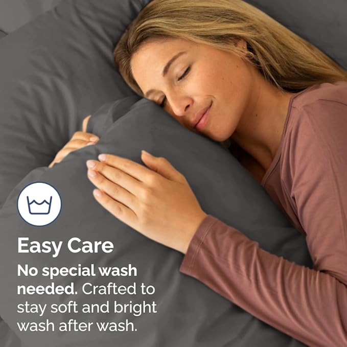 Queen Pillow Cases Set of 2 - Ultra Soft Hotel Quality Pillowcase Covers - Comfy, Cozy & Wrinkle Free - Shrinkage, Stain & Fade Resistant - Machine Washable Pillow Protectors - 2 Piece Set - Charcoal