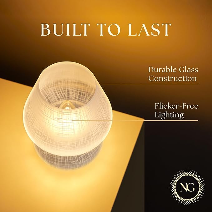 Next Glow Mushroom Lamp – Table Lamp, Modern Dimmable LED Night Light for Bedrooms, Kids Rooms, Bedside Nightstands, Living Room and Kitchen Decor – Pretty Desk Light, E26 Socket w 120V Bulb (White)