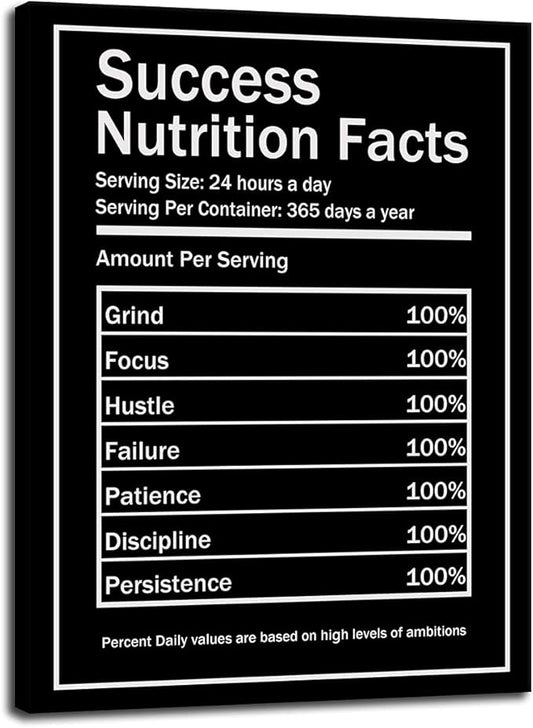Modern Inspiring Entrepreneurs Quotes Inspirational Canvas Wall Art Mural Painting Modern Success Nutrition Facts Inspirational Posters Printed Artwork Office Decoration Ready to Hang[30″W X 40′'H]