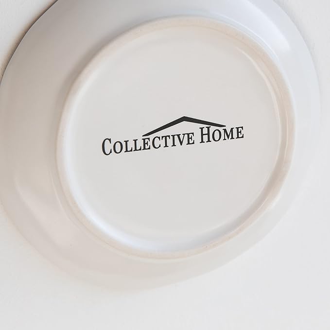 COLLECTIVE HOME - Ceramic Jewelry Tray, Decorative Trinket Dish for Rings Earrings Necklaces Bracelet Watch Keys, Birthday Mother's Day Christmas Gift for Women, 4.75", White Surface (O)