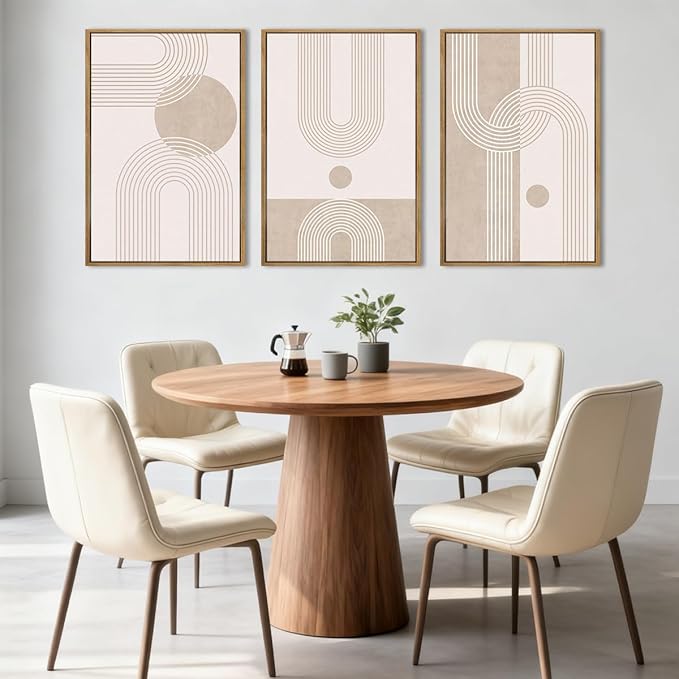 ANHUIB Neutral Wall Art Modern Boho Wall Decor Abstract Line Artwork 16x24 Inch Set of 3 for Living Room Bedroom Dining Room