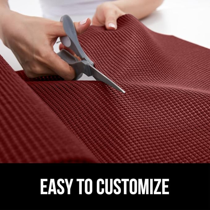 GORILLA GRIP powerGRIP Drawer Shelf and Cabinet Liner, Thick Strong Hold, Non-Adhesive Liners Protect Kitchen Cabinets and Cupboard, Bathroom Drawers, Easy Install, Breathable Mat, 20" x30', Red