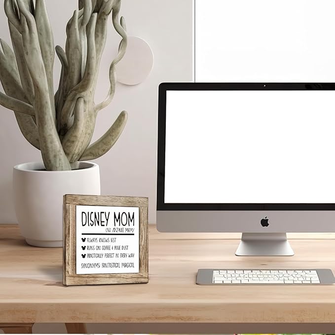 Farmhouse Wooden Mom Definition Plaque Sign, Tabletop Decor for Home, Freestanding or Desktop Display