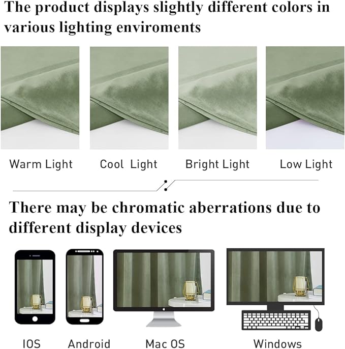 StangH Sage Green Velvet Curtains 105 inches Long, Back Tab Noise Reducing Drapes for Bedroom & Living Room, Thermal Insulated Privacy Sliding Door Panels, W52 x L105, 2 Panels