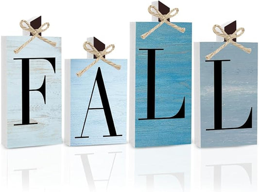 Fall Decorations for Home Thanksgiving Decorations Indoor Fall Gifts for Women Men Autumn Decor Blue Fall Table Decor Sign for Farmhouse Harvest Kitchen Bathroom Bedroom Office