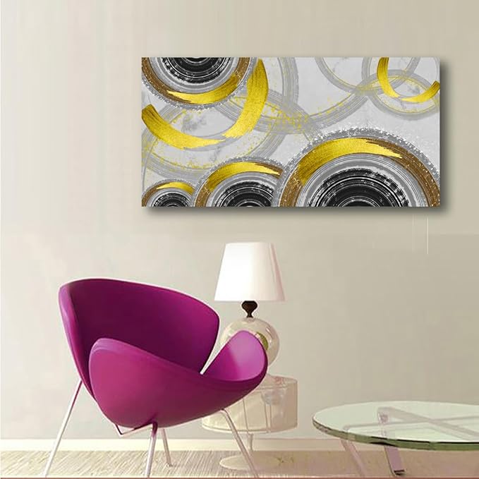 Yellow Abstract Smart Line Pictures Canvas Wall Art for Living room Bedroom Wall Decor,Smart Line Wall Art Print Paitnings for home Decor,Morden Artwork Full of Imagination Line Drawing Canvas Art
