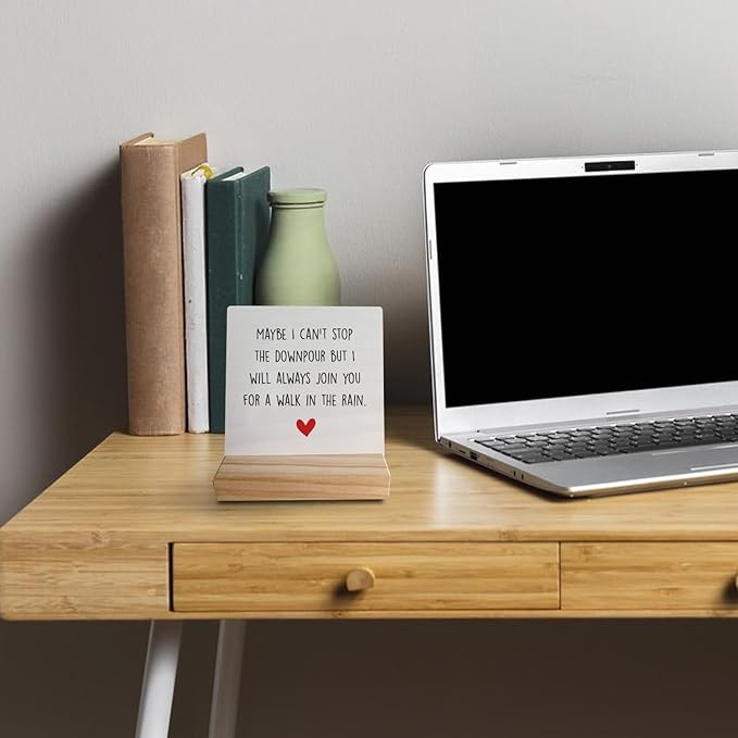 Friendship Gifts, Sentimental Gifts for Friend, Cheer Up Gifts Encouragement Gifts, Bestie BFF Gifts, Maybe I Can't Stop the Downpour Friendship Wood Plaque Sign