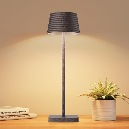 Cordless Table Lamps Rechargeable,Battery 6000mAh LED Portable Lights for Outdoor/Patio/Restaurant/Indoor Desk Lamp - IP54 Waterproof 3 Colors Stepless Dimming (Rust)