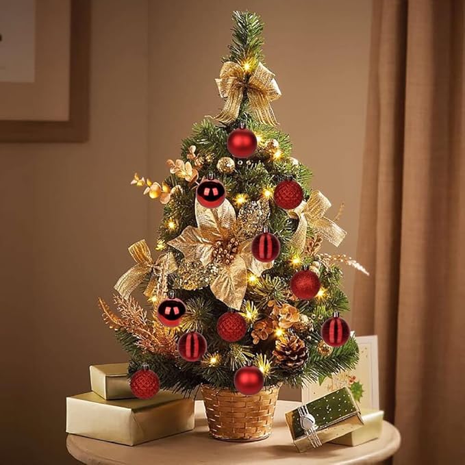 30PCS 2" Christmas Ball Ornaments Shatterproof Red Christmas Tree Decorations Xmas Tree Balls Halloween Ornaments Décor