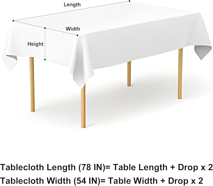 misaya Rectangle Waterproof Vinyl Table Cloth, Buffalo Flannel Backed Tablecloth, Wipeable Plastic Table Cover for Dinner, Kitchen, Outdoor (54" x 78", Sage Green and White)