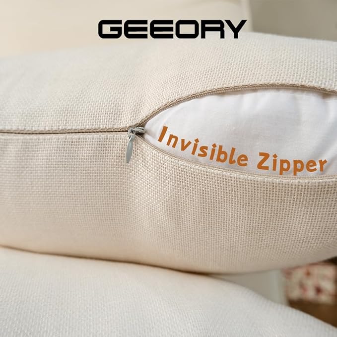 GEEORY Christmas Throw Pillow Covers 18 x 18 Inch Set of 4, Xmas Trees Merry and Bright Happy Holidays Farmhouse Decorative Cushion Cases for Home Decoration G418-18