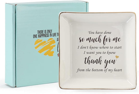 HOME SMILE Ceramic Ring Dish Jewelry Tray for Mom Sister Friends