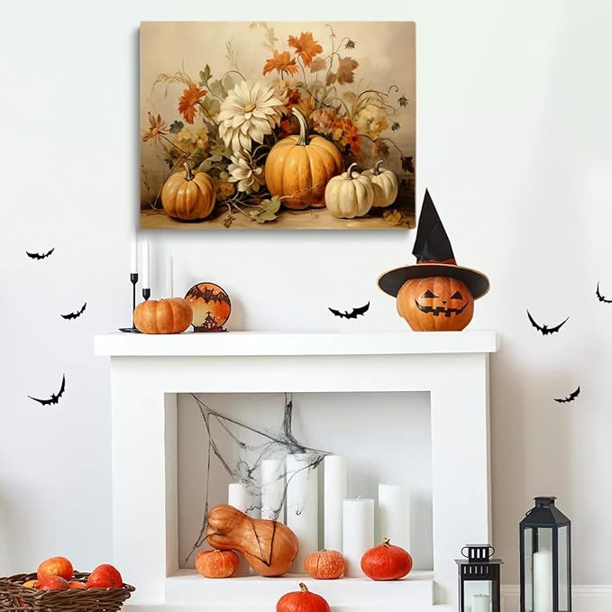 Fall Wall Decor Thanksgiving Rustic Fall Art Vintage Autumn Wall Print Halloween Autumn Decor Rustic room aesthetic decoration 16x24"Unframed