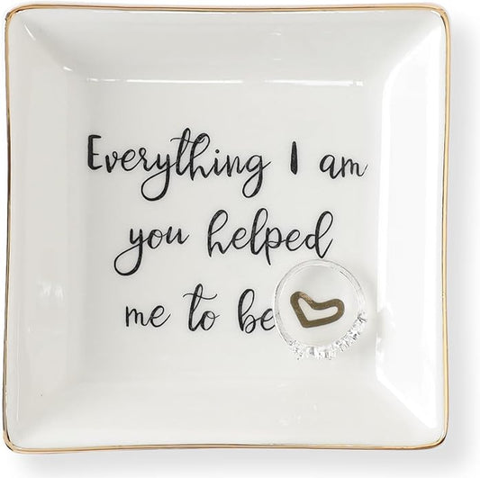 HOME SMILE Ceramic Ring Dish Jewelry Tray for Mom Sister Friends