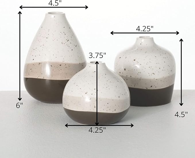 Sullivans Strata Mini Vase Set of 3, Trio Bud Vase, Perfect for Flower Greenery Stems Home Décor for Living Room, Office, Shelf Mantel (N3123)