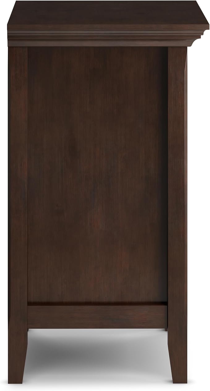 SIMPLIHOME Amherst Solid Wood 24 Inch Wide Traditional Bedside Nightstand Table in Russet Brown, for The Living Room and Bedroom