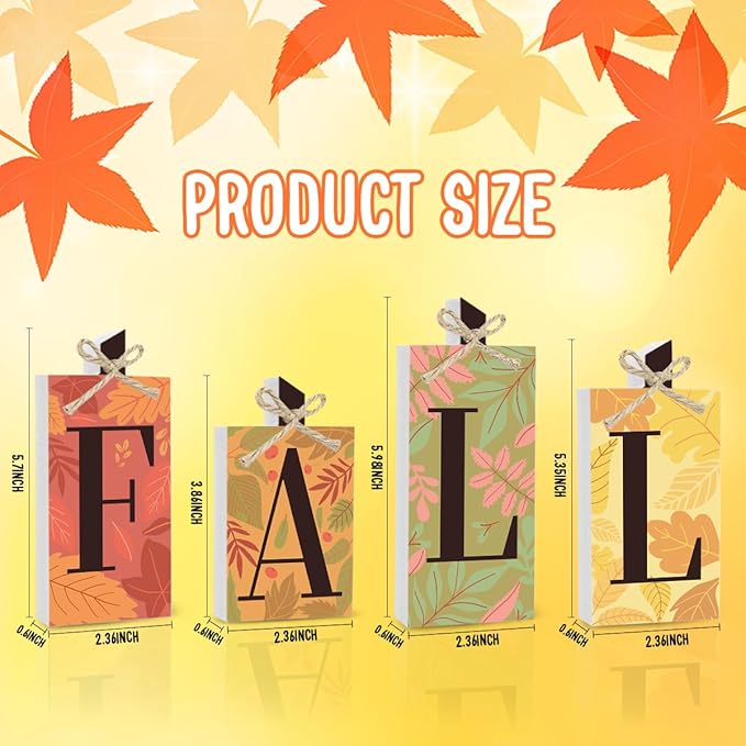 Fall Decorations for Home Thanksgiving Decorations Indoor Fall Gifts for Women Men Autumn Decor Maple Leaves Fall Table Decor Sign for Farmhouse Harvest Kitchen Bathroom Bedroom Office