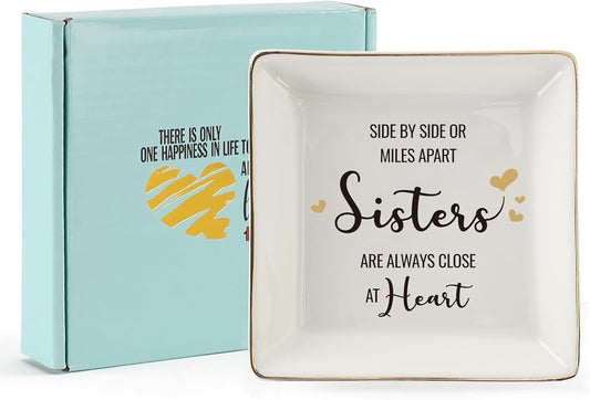 HOME SMILE Ceramic Ring Dish Jewelry Tray for Mom Sister Friends