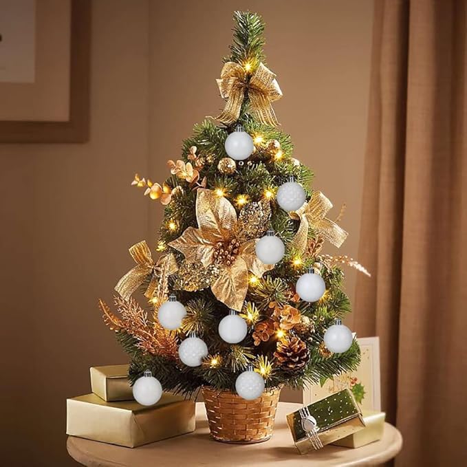 30PCS 2" Christmas Ball Ornaments Shatterproof Pearl White Christmas Tree Decorations Xmas Tree Balls Halloween Ornaments Décor