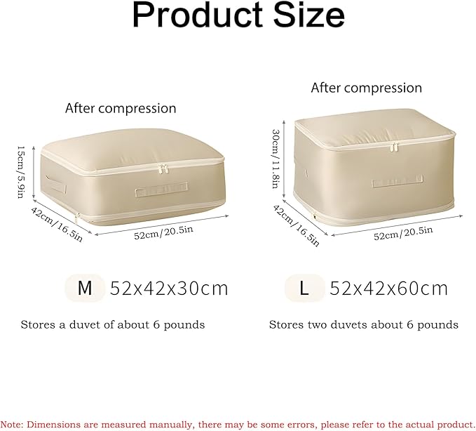 Dustproof and Moisture-proof Compression Storage Bag, Comforter Storage Bag, Folding Organizer bag for King/Queen Comforters, Pillows, Bedding/Quilt, Blanket, Duvet, Space Saver (Gray, L)