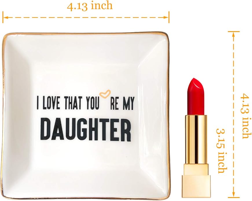 HOME SMILE Ceramic Ring Dish Jewelry Tray for Mom Sister Friends