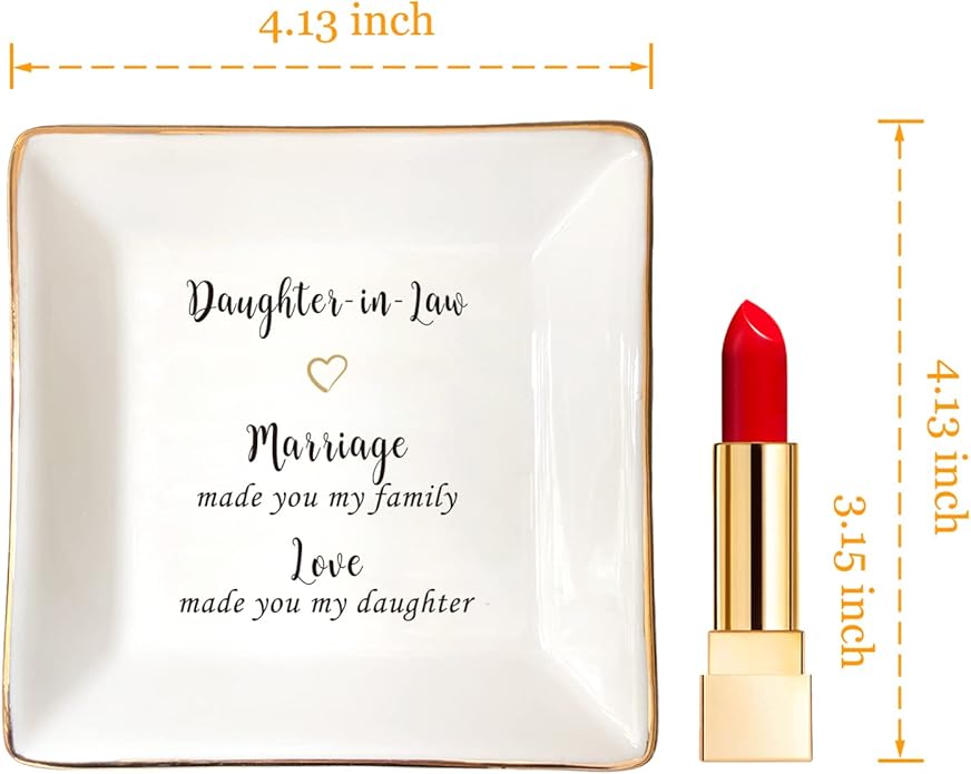 HOME SMILE Ceramic Ring Dish Jewelry Tray for Mom Sister Friends