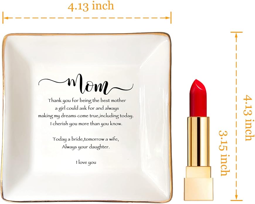 HOME SMILE Ceramic Ring Dish Jewelry Tray for Mom Sister Friends