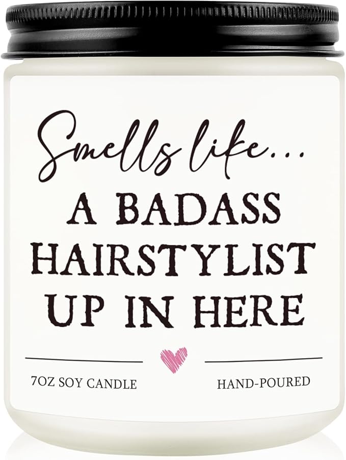 Hair Stylist Gifts, Hairdresser Gifts for Women Men, Cosmetology Graduation Present - Hair Salon Decor, Thank You Present for Hairstylist, Birthday Christmas Gift for HairDresser, Funny Scented Candle