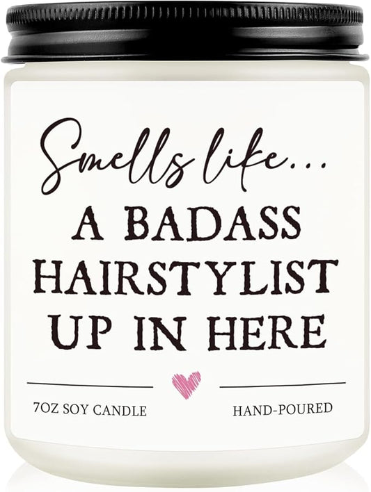 Hair Stylist Gifts, Hairdresser Gifts for Women Men, Cosmetology Graduation Present - Hair Salon Decor, Thank You Present for Hairstylist, Birthday Christmas Gift for HairDresser, Funny Scented Candle