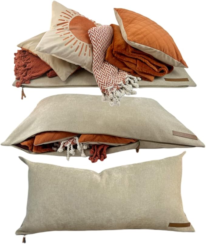 THE STORAGE PILLOW XL zippered storage Pillowcase FILL w Clothes Bedding Blankets to maximize Space - RV Camper Dorm Tiny Home Boat Inside Organization Ideas Accessories - Small Space Storage Solution