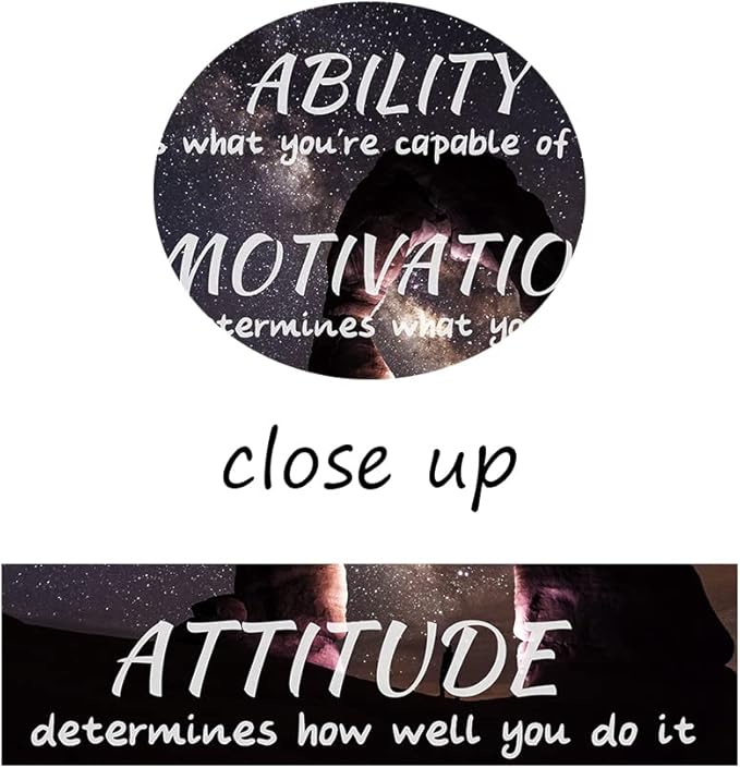 QYHART Ability Attitude Motivation Canvas Wall Art Painting Inspirational Posters Pictures Prints Artwork for Living Room Office Decor Framed Ready to Hang [18''Wx 12''H]