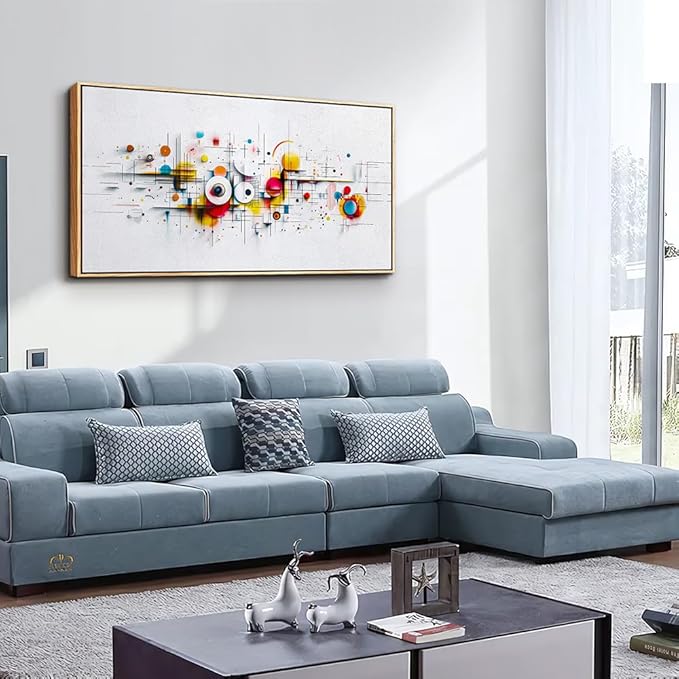 ERQINHUA Abstract Canvas Wall Decor Living Room Boho Wall Art For Bedroom Office Decorations Geometric Paintings Minimalism Wall Pictures Artwork Modern Home Decor Aesthetics Wood Framed 30x60 In