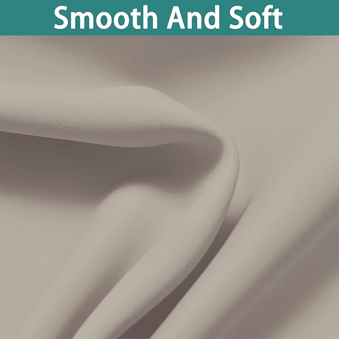 Yakamok 100% Blackout Curtains 84 Inches Long, 2 Thick Layers Heat and Full Light Blocking Soft Thermal Insulated Drapes for Bedroom(42" Wide Each Panel, Natural, 2 Panels)
