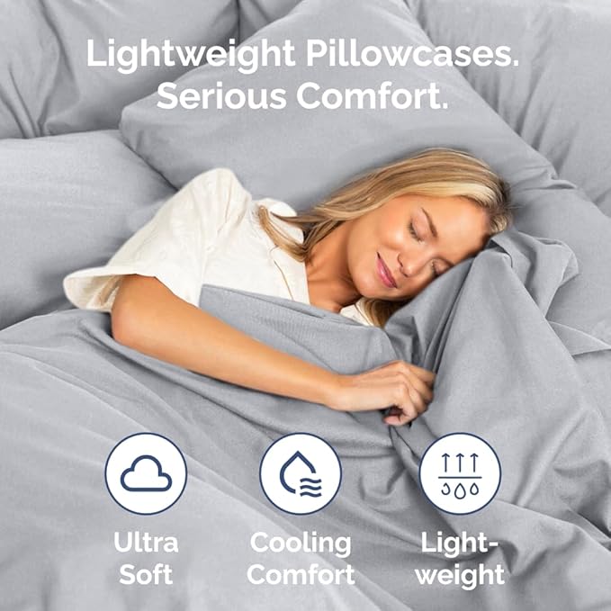 New Pillow Cases, Standard, Steel Blue