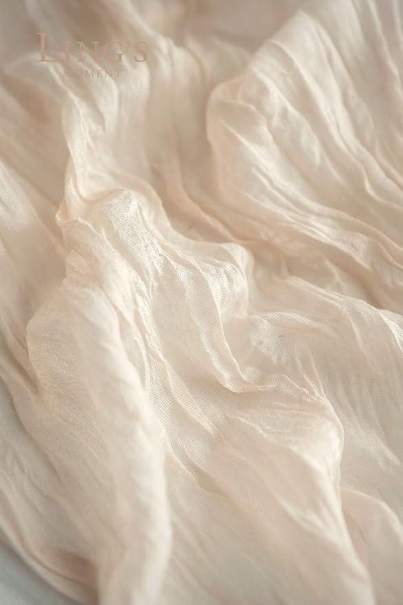 Ling's moment 10Ft Ivory Cheesecloth Table Runner Beige Cream White Table Runners Gauze Semi-Sheer Tablecloth for Wedding Party Bridal Shower Decor