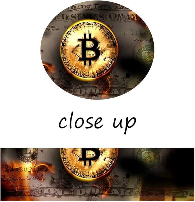 Yatsen Bridge Motivational Dollar Money Artwork Burning Bitcoin and Dollar Wall Art Framed Art Ready to Hang-48x24 inches