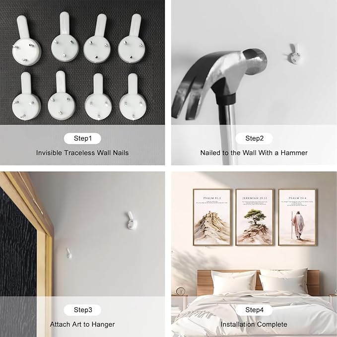 IARTTOP Large Christian Church Framed Canvas Wall Art 16x24 Inch Jesus Easter Bible Verse Art Prints Religious Scripture Wall Decor for Living Room Bedroom Set of 3