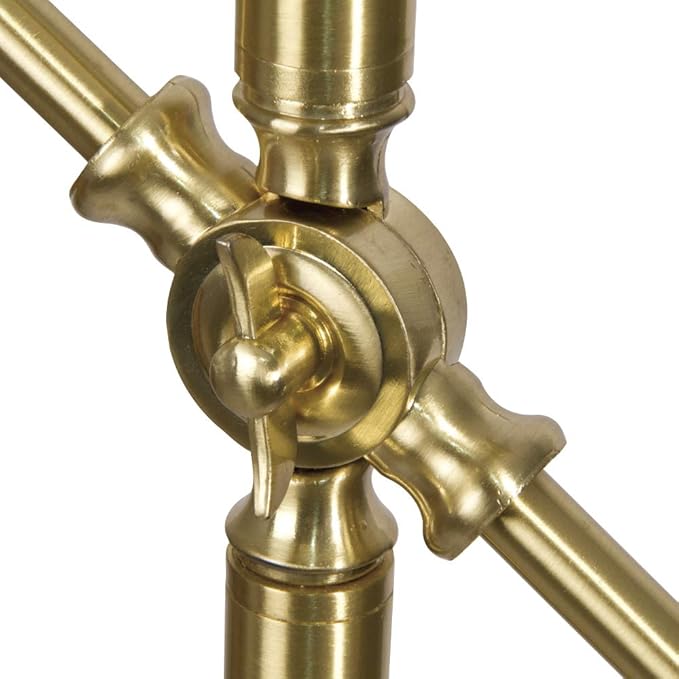 Ottlite Archer Floor Lamp - Mid-Century Modern Design, Satin Brass Finish, LED, Adjustable Shade