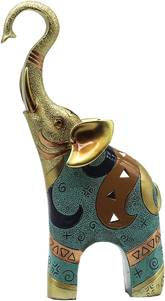 Large Gold Elephant Statue for Home Decor, Small Elephant Figurines (1 Pcs Large)